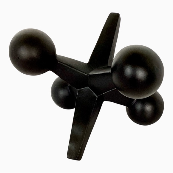 3D Jacks Sculpture Figurine Decor Black Abstract Six Sided Freestanding Design - Picture 8 of 12